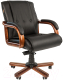 Кресло офисное Chairman 653M (черная кожа) - 