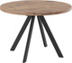 Обеденный стол Мамадома Рондо М-100 круглый раздвижной 100-135 (дуб веллингтон/черный) -