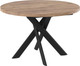 Обеденный стол Мамадома Ronaldo-120 круглый раздвижной 120-160 (дуб веллингтон/черный) -