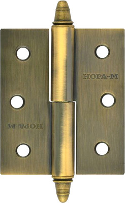 Петля дверная Нора-М 610-3 75x63x2.5 AВ (правая, бронза покр.) -