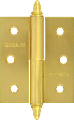 Петля дверная Нора-М 610-3 75x63x2.5 SВ (левая, матовая латунь покр.) -