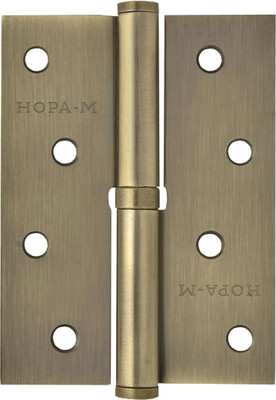 Петля дверная Нора-М 750-4 100x75x2.5 (левая, старая бронза) - 