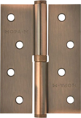 Петля дверная Нора-М 750-4 100x75x2.5 (левая, старая медь) - 