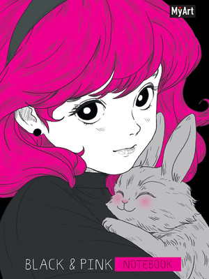 Ежедневник MyArt Black & Pink. Девочка с кроликом / Б40-4836 - 