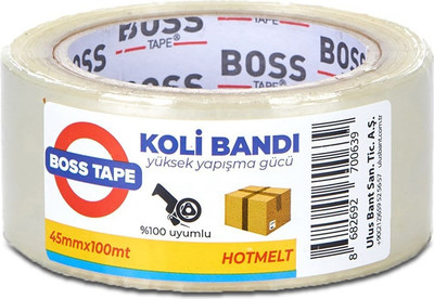 Скотч Boss Tape Упаковочный 45мм / PT45x100 (100м, прозрачный) - 