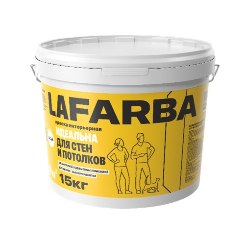 Краска LaFarba Для стен и потолков ВД-АК-201 (15кг, белый)