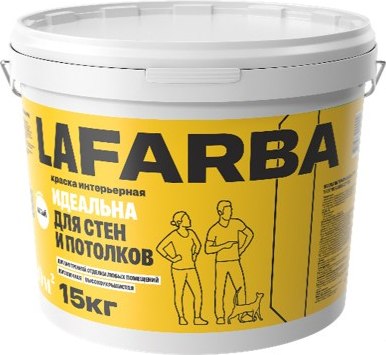 Краска LaFarba Для стен и потолков ВД-АК-201 (15кг, белый) - 