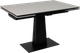 Обеденный стол LEPREMO AV 2119 МДФ+керамика раздвижной 1200-1800x800 (серый матовый Carmen Light Grey/черный) -
