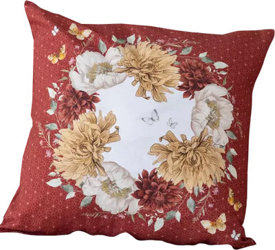 Наволочка декоративная Listelle Цветочная симфония венок на красном 817801/1 - 
