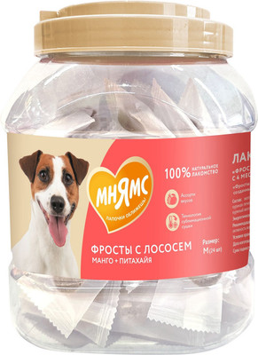 Лакомство для собак Мнямс И щенков с 4 месяцев Фросты с лососем / 7178131 (24шт) -