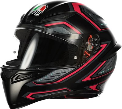 Мотошлем AGV K1 S E2206 / 2118394001-063-L (L, матовый черный/розовый) - 