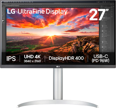 Монитор LG UltraFine 27UP850K-W (черный/серебристый) - 