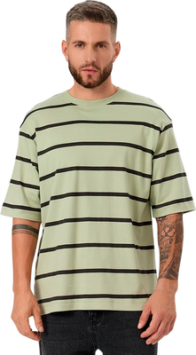 Футболка Mark Formelle 111859 (р.96/100-170/182, темная полоска на оливе) - 