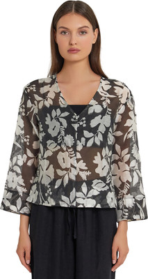 Блузка Mark Formelle 122855 (р.170-96-102, цветы на черном) - 