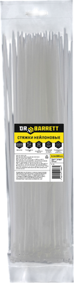 Стяжка для кабеля Dr. Barrett Нейлоновая 3.6х300мм (100шт, белый) -