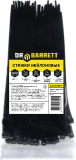 Стяжка для кабеля Dr. Barrett Нейлоновая 3.6х150мм (100шт, черный) -