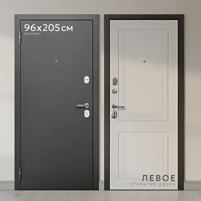 Входная дверь Guard МС-1 96x205 левая (антик серебро/белый матовый) - 