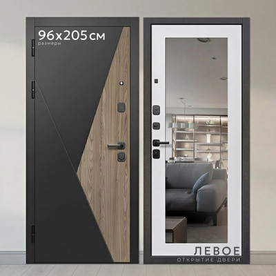 Входная дверь Guard МПП-20 96x205 левая (черный эксимер/белый матовый) - 