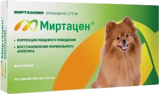 

Таблетки для лечения заболеваний ЖКТ у животных, Миртацен для собак 3.75мг