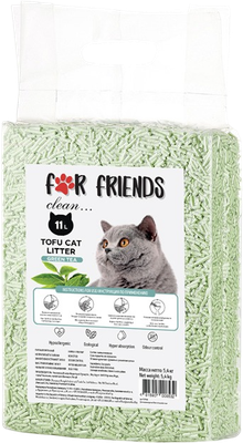 Наполнитель для туалета For Friends Tofu Green tea / TUZ906 (зеленый чай, 11л) - 