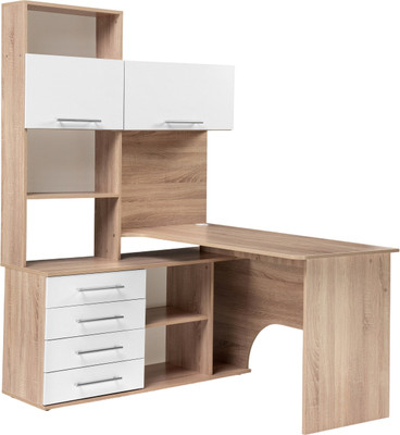 Стол-стеллаж Woodville  КСТ-14.1Л  / 285121  (левый, дуб сонома/белый) - 