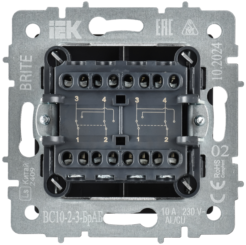 Выключатель IEK Brite BR-V23-0-10-K91 (арктический белый) — фото 3