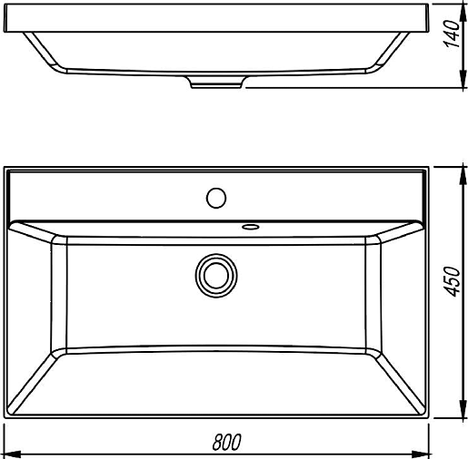 Купить Умывальник Symbolite Asti 80x45  
