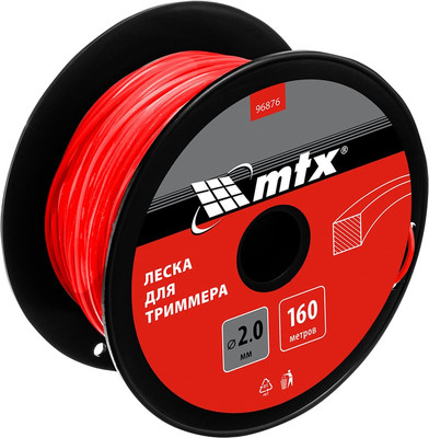 Леска для триммера MTX Квадрат 2мм / 96876 (160м, на катушке) - 