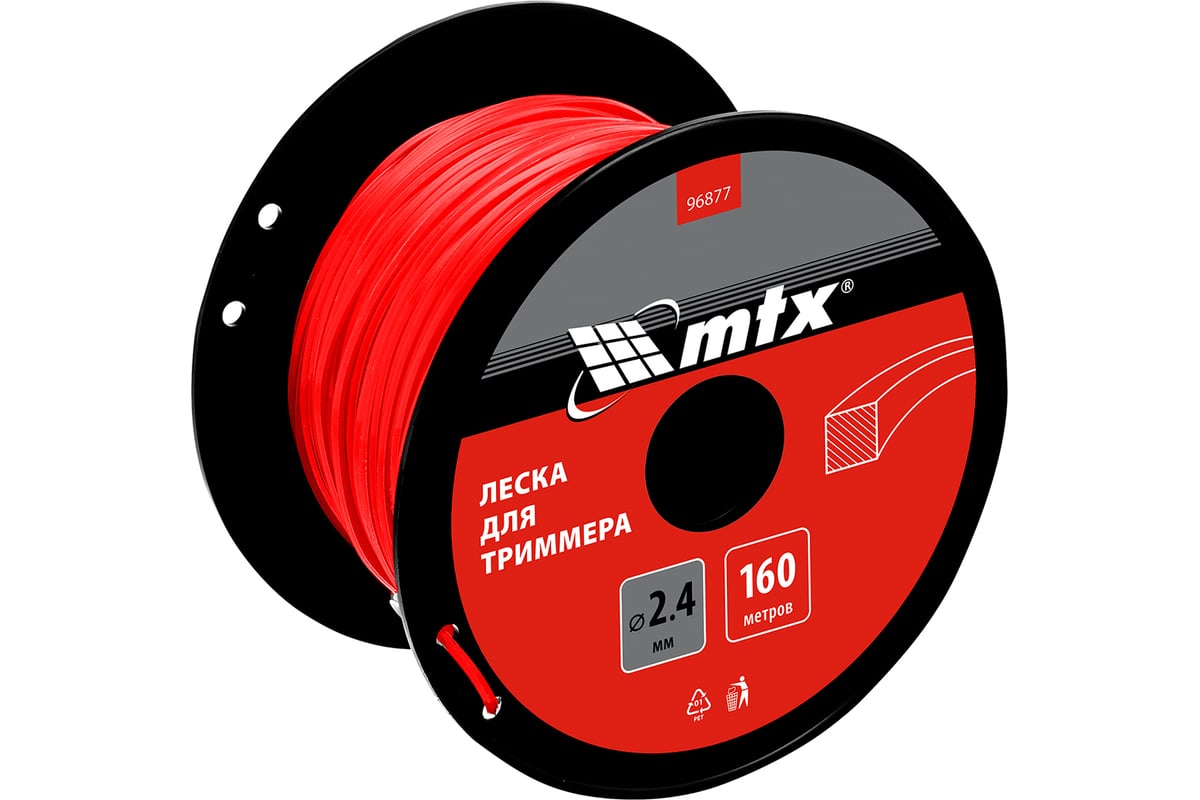 Леска для триммера MTX Квадрат 2.4мм / 96877
