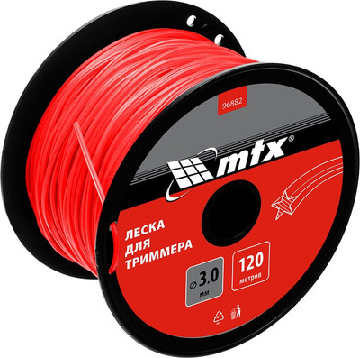 Леска для триммера MTX Звезда 3мм / 96882 (120м, на катушке) -