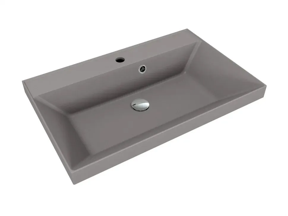 Умывальник Symbolite Asti 80x45 (кварц, серый шелк)