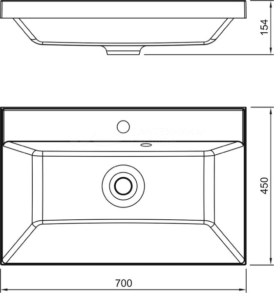 Купить Умывальник Symbolite Asti 70x45 в Борисове