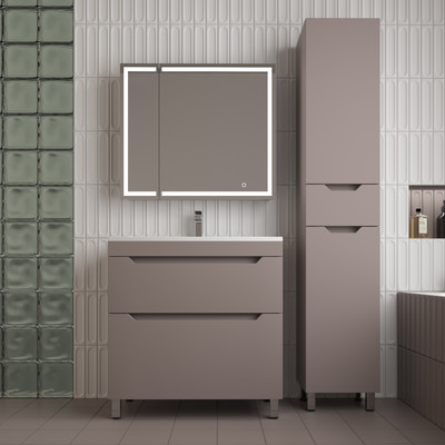 Тумба под умывальник Symbolite Остин 80 Plus 2 ящика (тауп темный) -