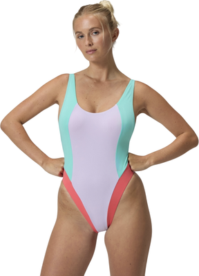 Купальник для плавания Speedo Colourblock 2.0 Muscleback 8-00480317934 (р.M, лиловый/бирюзовый/коралловый) -