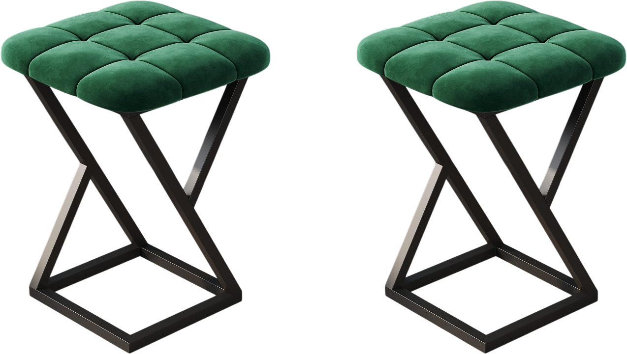 Набор табуретов Памир Лофт F74 (2шт, зеленый/черная опора)