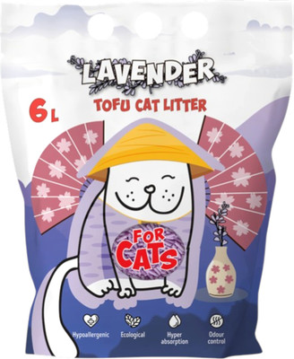 Наполнитель для туалета For Cats Tofu Lavender комкующийся с ароматом лаванды / TUZ940 (6л) - 