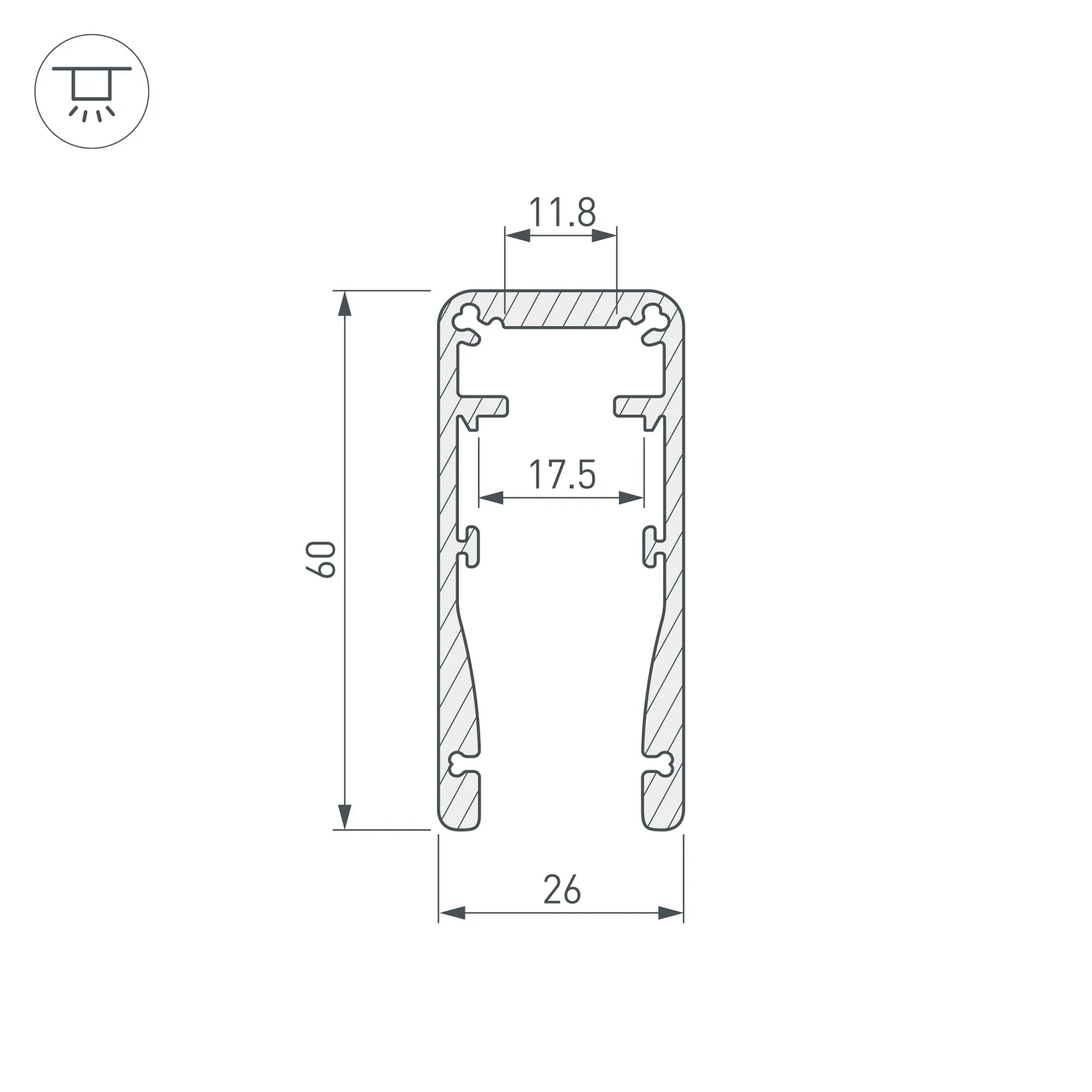 Профиль для светодиодной ленты Arlight ALU-HANDRAIL-2000 FOR GLASS 17.5 / 015477 — фото 3