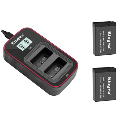 Зарядное устройство для аккумулятора для камеры Kingma + 2 аккумулятора LP-E17 1040mAh / BM058LPE17-2BM - 