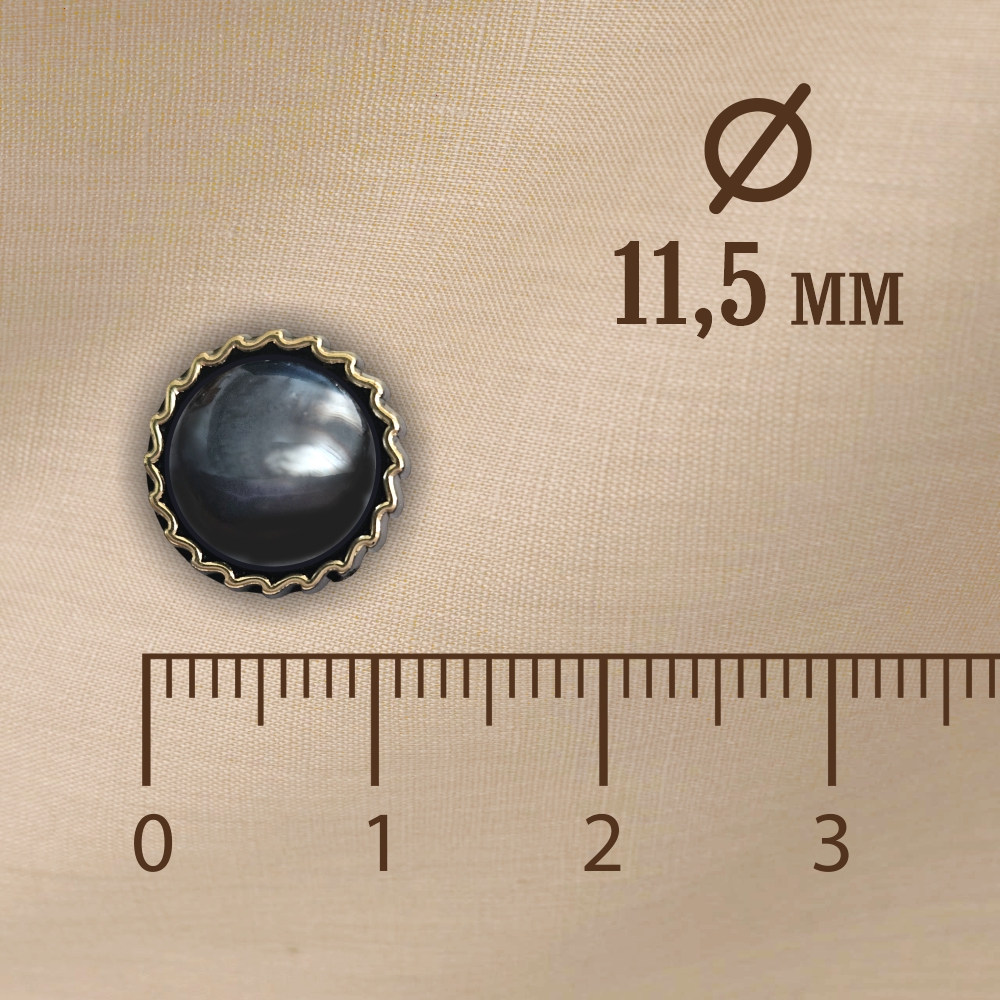 Набор пуговиц Sentex PN-12-11.5 (12шт, черный/золото) — фото 3