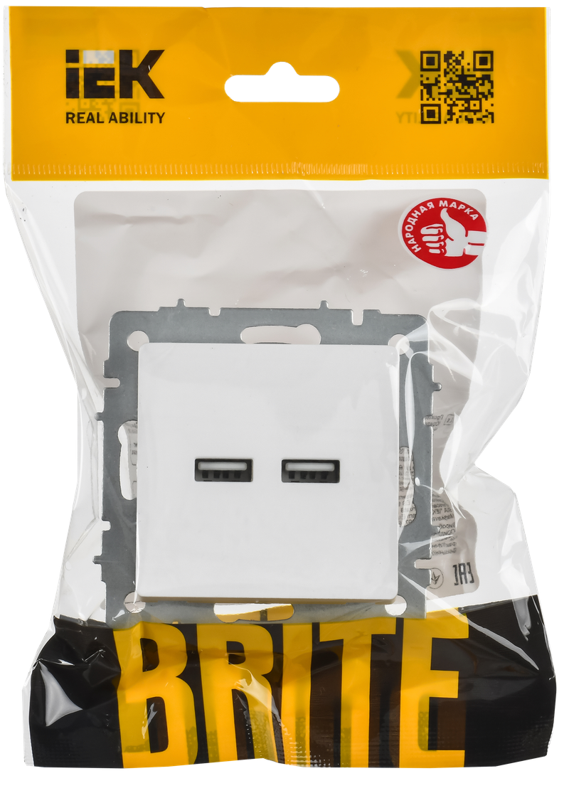Розетка IEK Brite BR-U21-D31-K91 (арктический белый) — фото 6