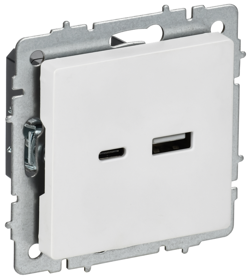 Розетка IEK Brite BR-U22-018-K91 (арктический белый)