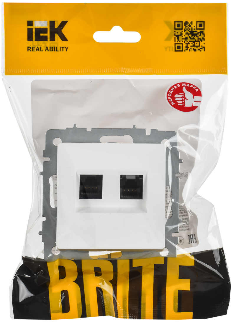 Розетка IEK Brite BR-K20-2-K91 (арктический белый) — фото 6