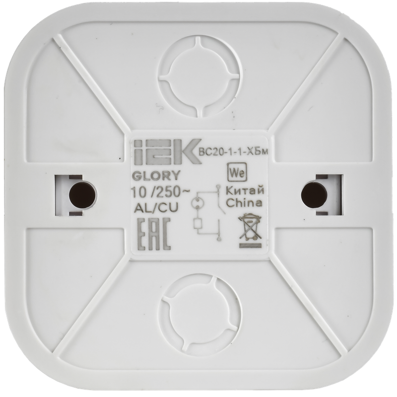 Выключатель IEK Glory EVH11-K01M-10 (белый матовый) — фото 3