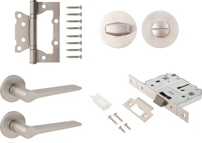 

Комплект дверной фурнитуры, Slim H-40137-A-NISM с фиксатором