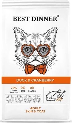 Сухой корм для кошек Best Dinner Adult Cat Duck & Cranberry (1.5кг) - 