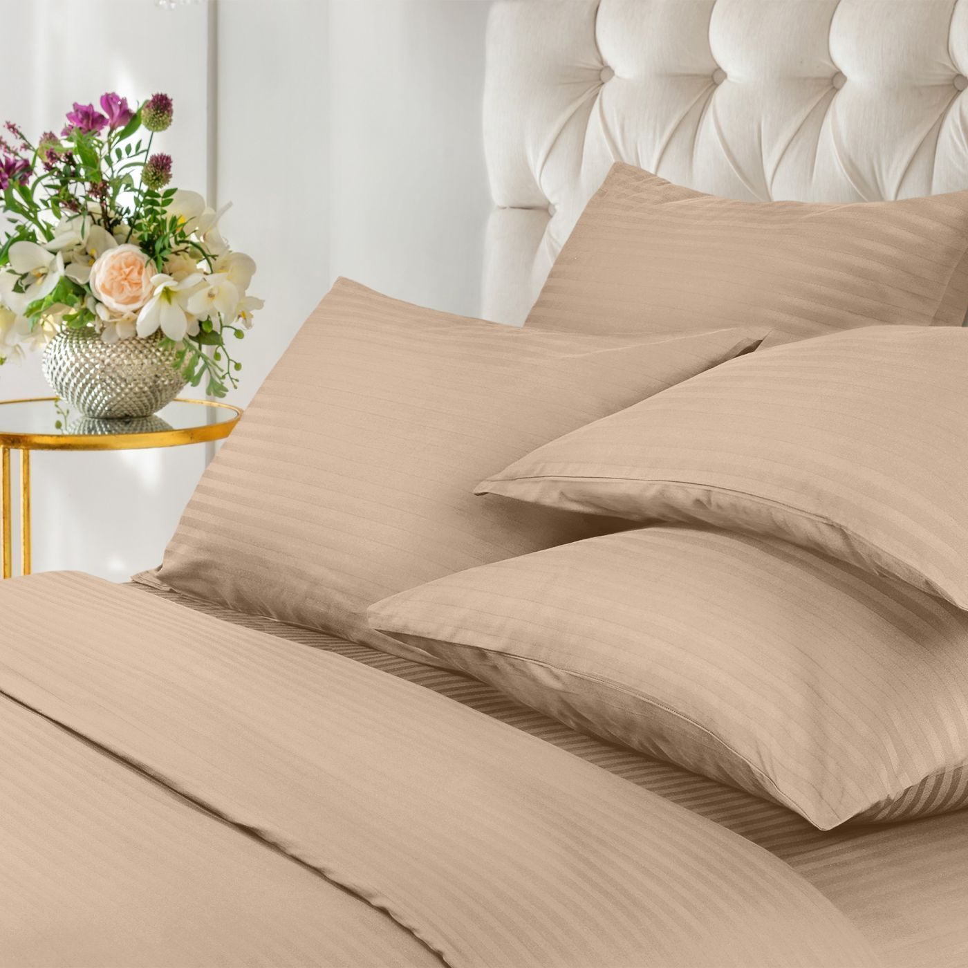 Комплект постельного белья Verossa Stripe 1.5сп 70x70 / 747391 (Bronze) — фото 4