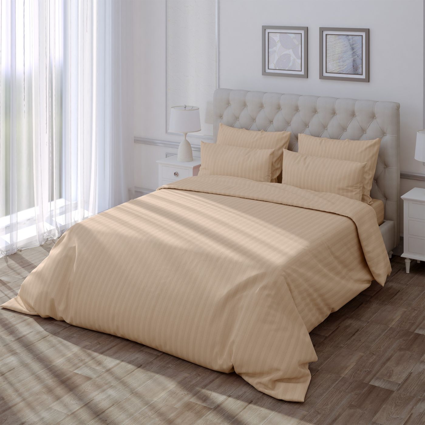Комплект постельного белья Verossa Stripe 1.5сп 50x70 / 747393 (Bronze) — фото 5