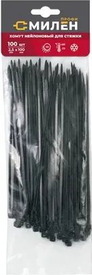 Стяжка для кабеля Милен 200x2.5мм / CLM2520B (100шт, черный) - 