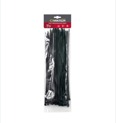 Стяжка для кабеля Милен 250x3.6мм / CLM3625B (100шт, черный) - 