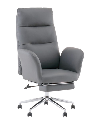 Кресло офисное TopChairs Solid с оттоманкой / DD-004-OT серый - 